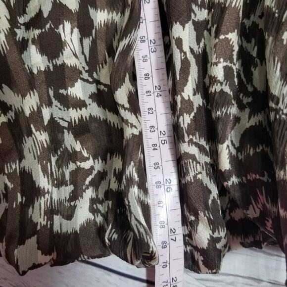 MaxAzria 100% Silk Strapless Dress w/ bow animal print Women's size 2 - Picture 4 of 7